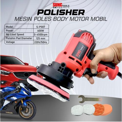 [EZM.4700295] SUNC TOOLS Mesin Poles Mobil 5 Inch 125 mm Rotary Electric Polisher