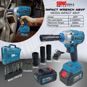 [EZM.4700301] Mesin Impact Wrench Brushless 2 Baterai 48Vf 48V SUNC TOOLS