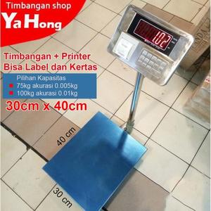 [EZM.4700304] Timbangan Barang Digital Ekspedisi + Printer Label Kertas 75kg 100kg