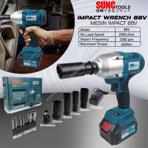 [EZM.4700321] SUNC TOOLS Mesin Impact Wrench Baterai Kunci Shock Pas 88V 88Vf