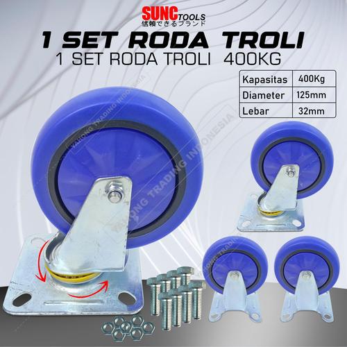 [EZM.4700336] Roda Troli Universal Trolley Wheel 1 Set 400kg