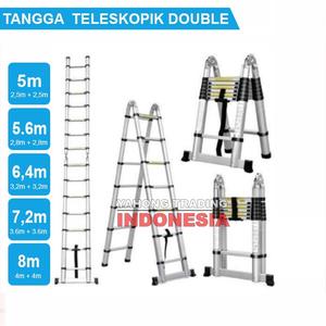 [EZM.4700341] Tangga Teleskopik Double Tangga Lipat Susun 5m 5,6m 6,4m 7,2m 8m