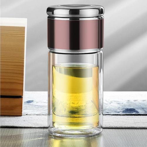 [EZM.4700353] Botol Teh Kaca Dengan Saringan Termos Tumbler Dobel Kaca