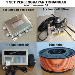 [EZM.4700357] 1 Set Timbangan (Indikator A9+ 6Loadcell HM9B 30t+Junction Box+Kabel)