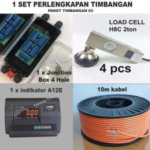 [EZM.4700358] 1 Set Timbangan (Indikator A12E+4Loadcell YHH8C 2t+Junction Box+Kabel)
