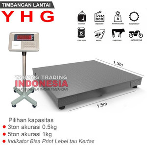 [EZM.4700364] Timbangan Lantai Digital YHG Printer 1.5m x 1.5m 3ton 5ton Bisa Print