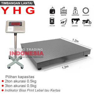 [EZM.4700366] Timbangan Lantai Digital YHG Printer 1.2m x 1.2m 2ton 3ton Bisa Print