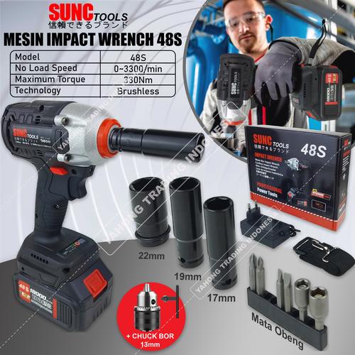 [EZM.4700369] SUNC TOOLS Mesin Impact Wrench 48S + Chuck Bor