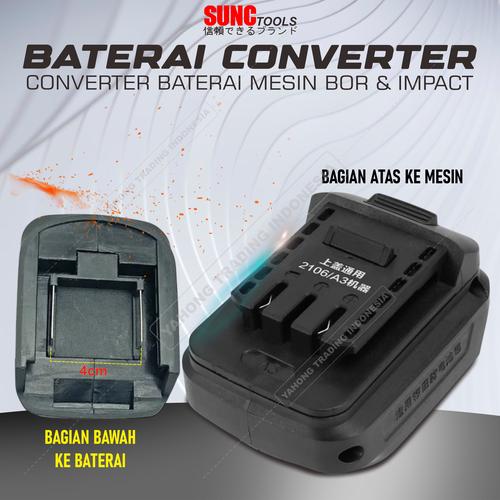 [EZM.4700386] Adapter Converter Konverter Sambungan Baterai Impact Drill Bor