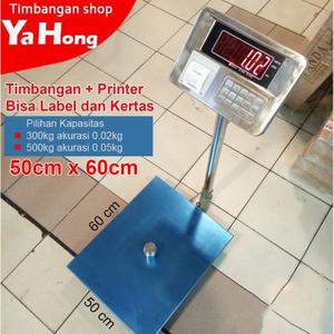 [EZM.4700388] Timbangan Barang Digital 300kg 500kg Printer Label Kertas 50cm x 60cm