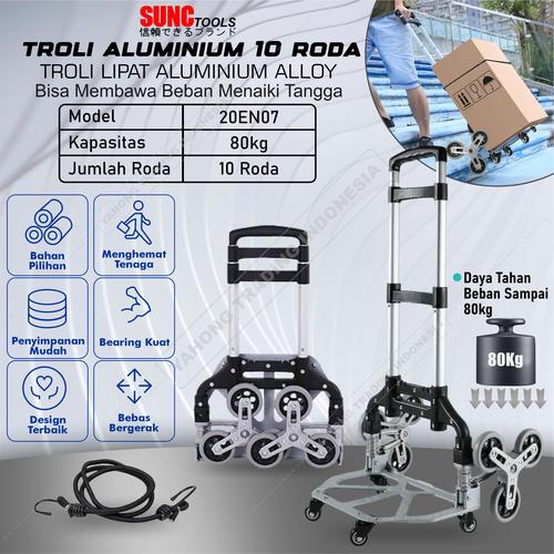 [EZM.4700397] Troli Trolley Lipat Pendaki Tangga Aluminium Alloy Ringan 10 Roda