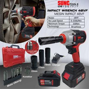[EZM.4700401] SUNC TOOLS Mesin Impact Wrench 48Vf + Chuck Bor