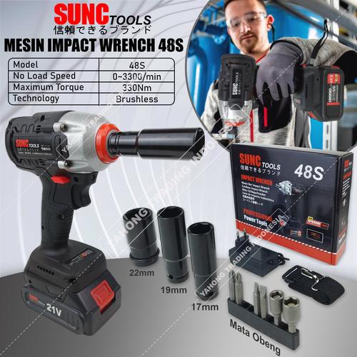 [EZM.4700433] SUNC TOOLS Mesin Impact Wrench Baterai Kunci Shock Pas 48Vf 48S