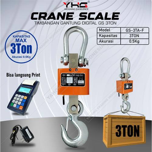 [EZM.4700439] Timbangan Gantung Digital Crane Scale + Printer 3ton