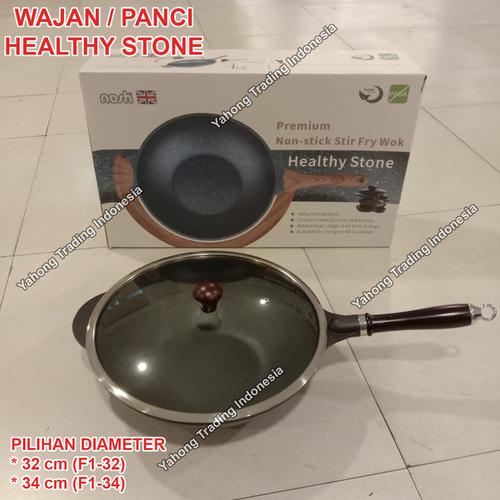 [EZM.4700446] Healty Stone wok pan Wajan Jumbo Anti Lengket F1