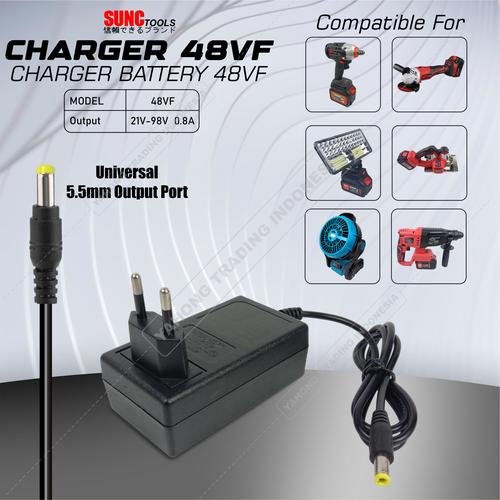 [EZM.4700488] Adaptor Charger 48V Mesin Bor JLD TOOLS IMPACT WRENCH JLD GERINDA 48V