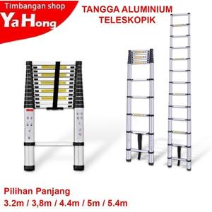 [EZM.4700492] Tangga Lipat Aluminium Teleskopik Single 3.2m 3.8m 4.4m 5m 5.4m