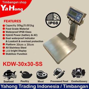 [EZM.4700536] Timbangan Barang Digital Full Stainless Steel 30kg 0.001kg Waterproof