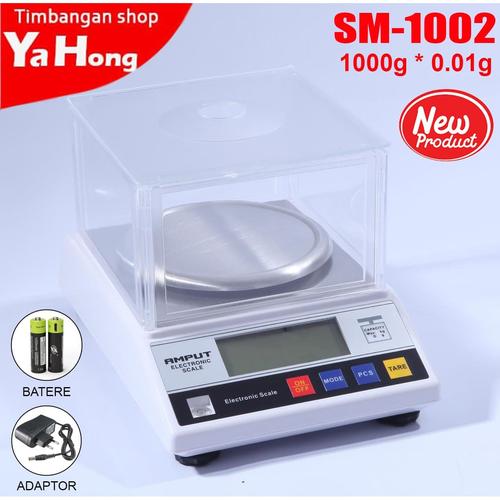 [EZM.4700553] Timbangan Digital Portable Emas Lab Bubuk SM-1002 1000g 0.01g