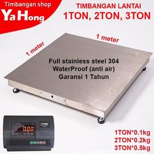 [EZM.4700557] Timbangan Lantai Full Stainless Steel YHG 1TON 2TON 3TON 1m x 1m