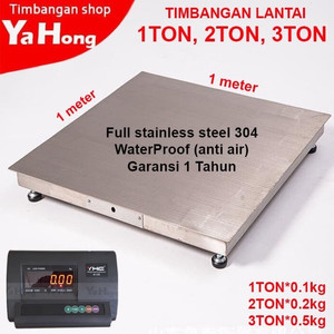 [EZM.4700557] Timbangan Lantai Full Stainless Steel YHG 1TON 2TON 3TON 1m x 1m