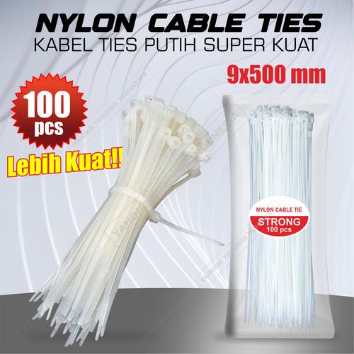 [EZM.4700566] Cable Tie Kabel Tis Kabel Ties Pengikat Kabel 9 x 500 mm PUTIH