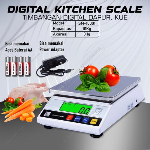 [EZM.4700611] Timbangan Digital Portable Meja Dapur Kue Makanan Bumbu 10kg 0.1g