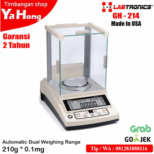 [EZM.4700661] Timbangan Electronic Balance Labtronics Analitik Lab GH-214 210g 0.1mg