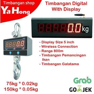[EZM.4700674] Timbangan Gantung Digital Pemancingan Ikan Layar 5 inch 75kg 150kg