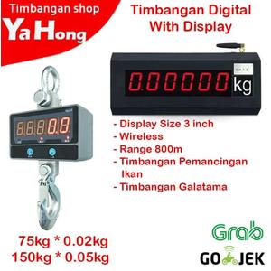 [EZM.4700675] Timbangan Gantung Digital Pemancingan Ikan Layar 3 inch 75kg 150kg