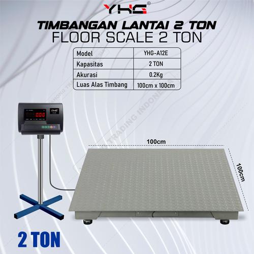 [EZM.4700693] Timbangan Lantai Digital 2TON YHG A12E 2 TON 100cm x 100cm