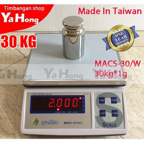 [EZM.4700741] Timbangan Digital dapur Quattro MACS-W series 30kg*1g made in taiwan