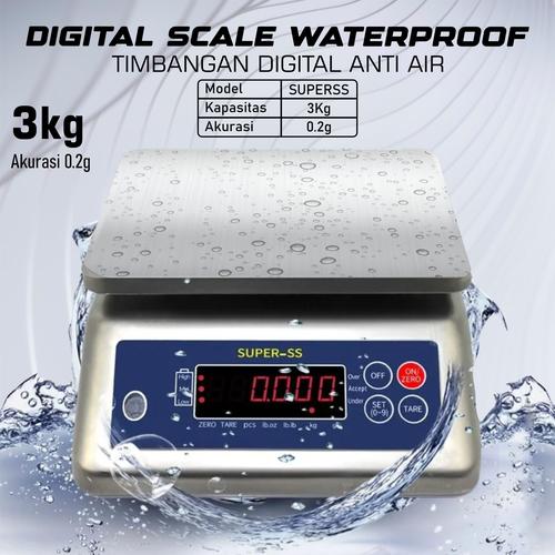 [EZM.4700769] Timbangan water proof super ss ikan ayam DLL 3kg*1g seafood