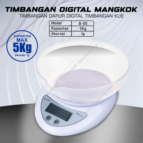 [EZM.4700773] Timbangan digital mangkok 5kg electronic kitchen scale B-05
