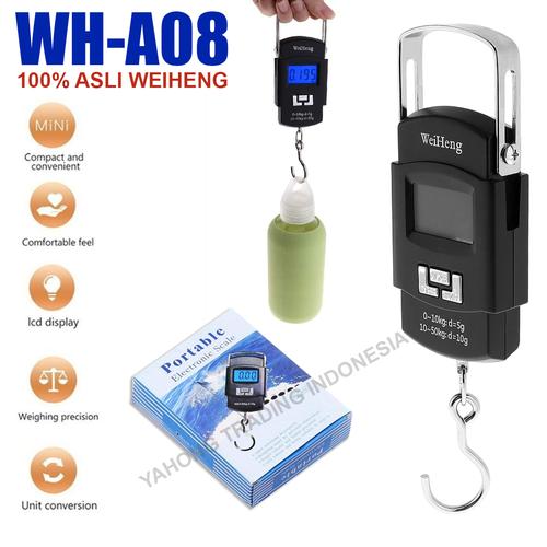 [EZM.4700794] Timbangan Gantung Digital Portable WeiHeng WH-A08 50kg