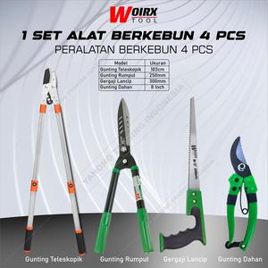 [EZM.4700798] Gunting Gergaji Rumput Dahan Ranting 1 Set Alat Berkebun 4 pcs