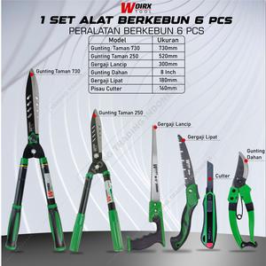 [EZM.4700799] Gunting dan Gergaji Rumput Dahan Ranting 1 Set Alat Berkebun 6 pcs