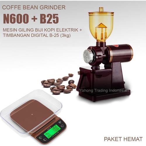 [EZM.4700844] Paket Timbangan Digital Kopi + Alat Penggiling Kopi Elektik Listrik