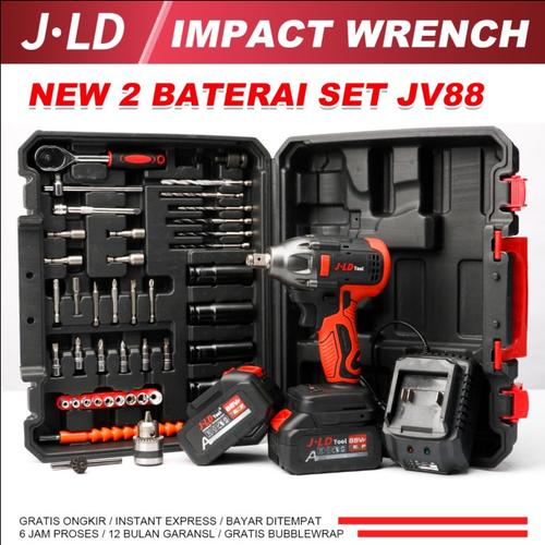 [EZM.4900044] JLD 47Pcs Impact baterai Set 88VF Brushless Impact jld JV88 2baterai 13MM wrench Impact Cordless
