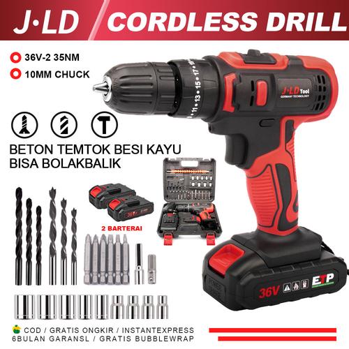 [EZM.4900047] JLD 36V Mesin bor baterai 36-2 bor Impact listrik bor cordless bor cas