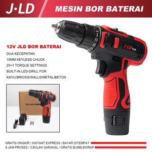 [EZM.4900121] JLD 12V new mesin bor baterai 10mm bor murah cordless drill kayu beton