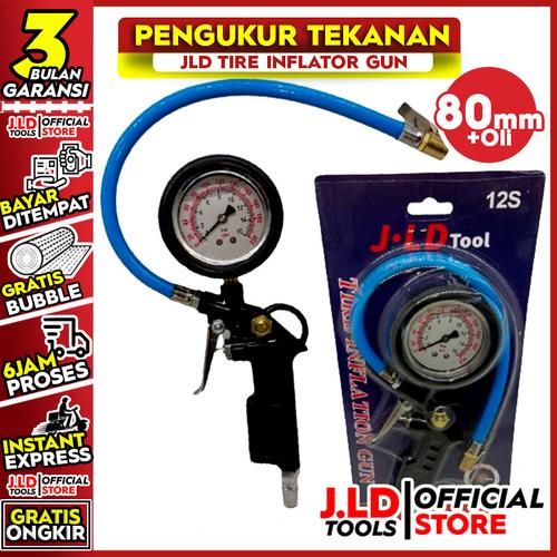 [EZM.4900131] JLD Inflator Gun dengan Oli - Alat Pengukur Tekanan Angin Ban 12S