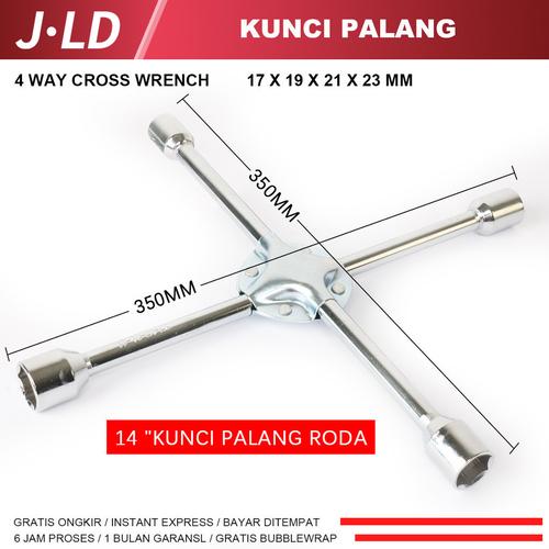 [EZM.4900161] JLD Kunci Roda Palang 17x19x21x23MM 4Way Cross Kunci Shock Chrome Kualitas tinggi