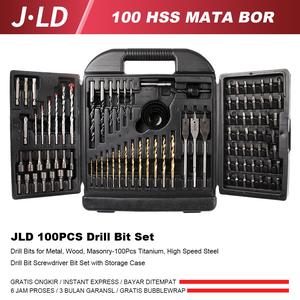 [EZM.4900188] JLD 100pcs mata bor set Mata Bor untuk Logam Kayu Batu-100Pcs Titanium