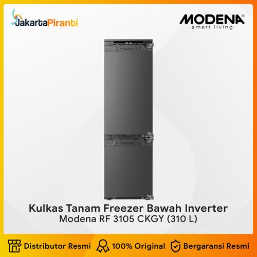 [EZM.5100033] Kulkas Tanam 2 Pintu Freezer Bawah MODENA Built In Refrigerator - RF 3105 CKGY