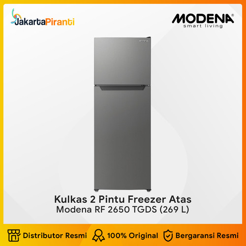 [EZM.5100073] Kulkas 2 Pintu Freezer Atas MODENA Refrigerator - RF 2650 TGDS