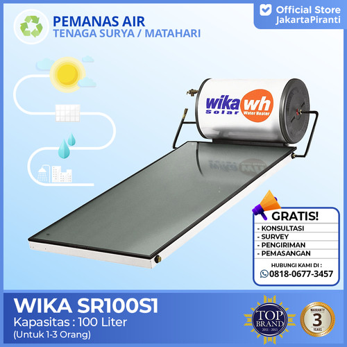 [EZM.5100131] Pemanas Air Tenaga Matahari Solar Water Heater WIKA 100 Liter SR100S1 SR 100 S1