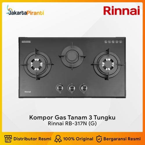 [EZM.5100146] Built-in Gas Hob Kompor Gas Tanam 3 Tungku Rinnai RB-317N (G)