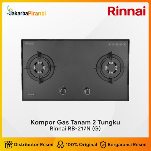 [EZM.5100147] Built-in Gas Hob Kompor Gas Tanam 2 Tungku Rinnai RB-217N (G)