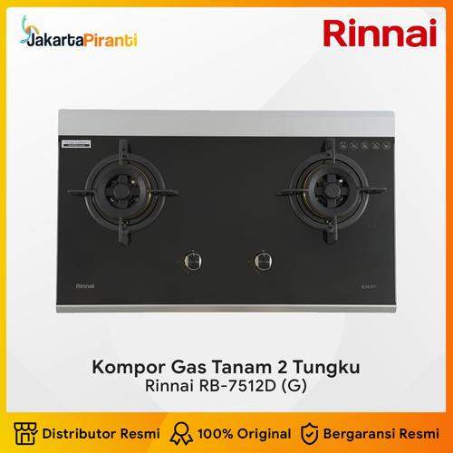 [EZM.5100167] Built-in Gas Hob Kompor Tanam Gas 2 Tungku 70 cm Rinnai RB-7512D (G)